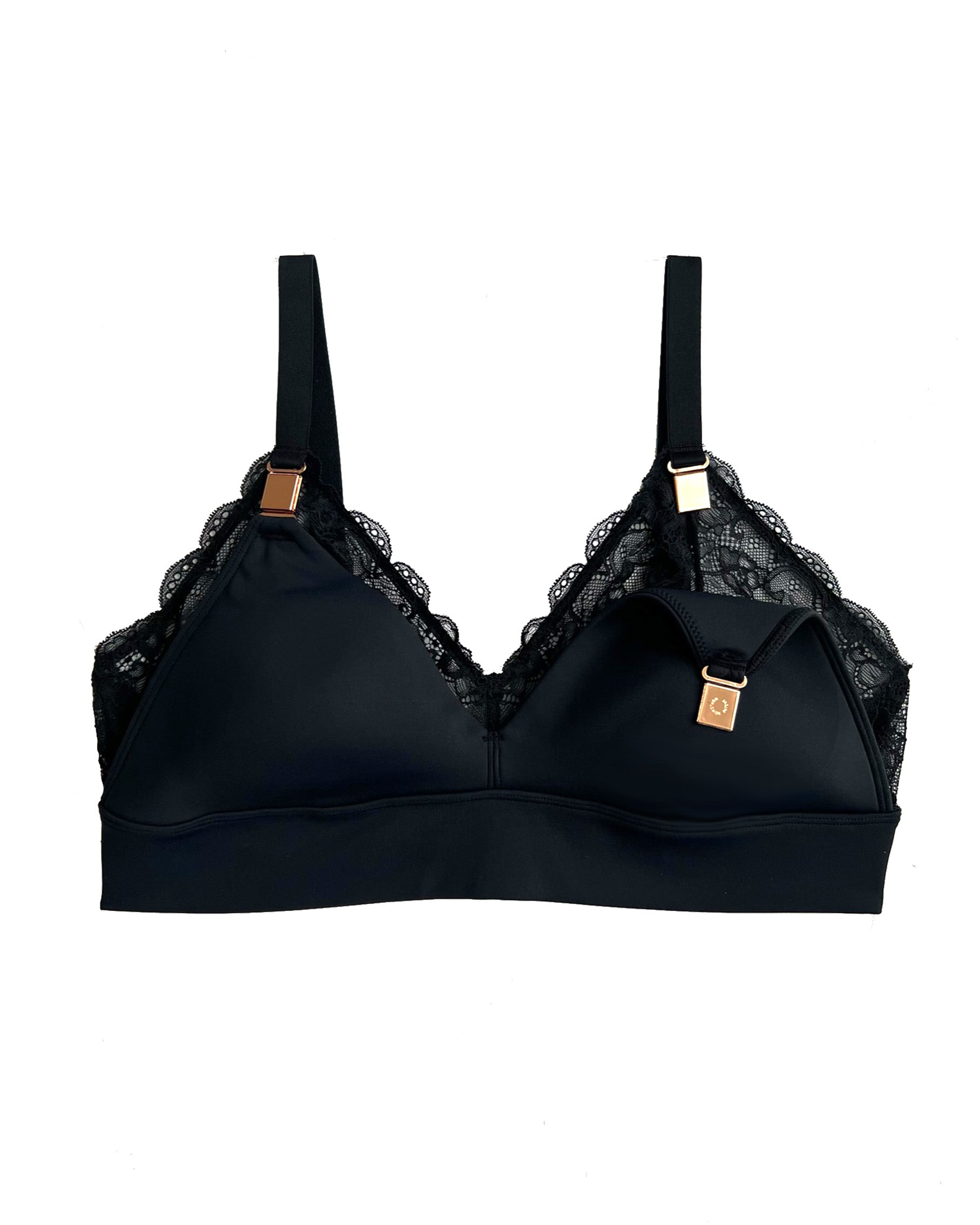 Shapee Lacey Nursing Bralettes - Mystic Black [32-40A/B/C/D] Limited and  Exclusive Design with Improved Non-Slip Straps, breastfeeding